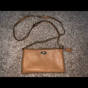 COACH crossbody with gold chain strap